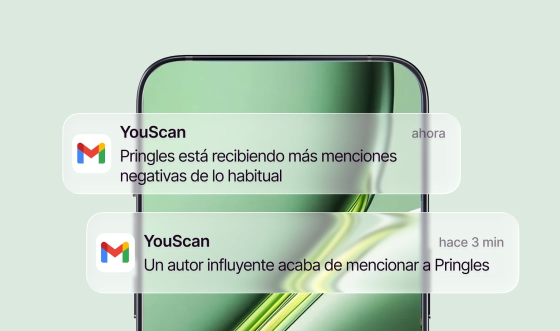 Phone showing mention alert notifications