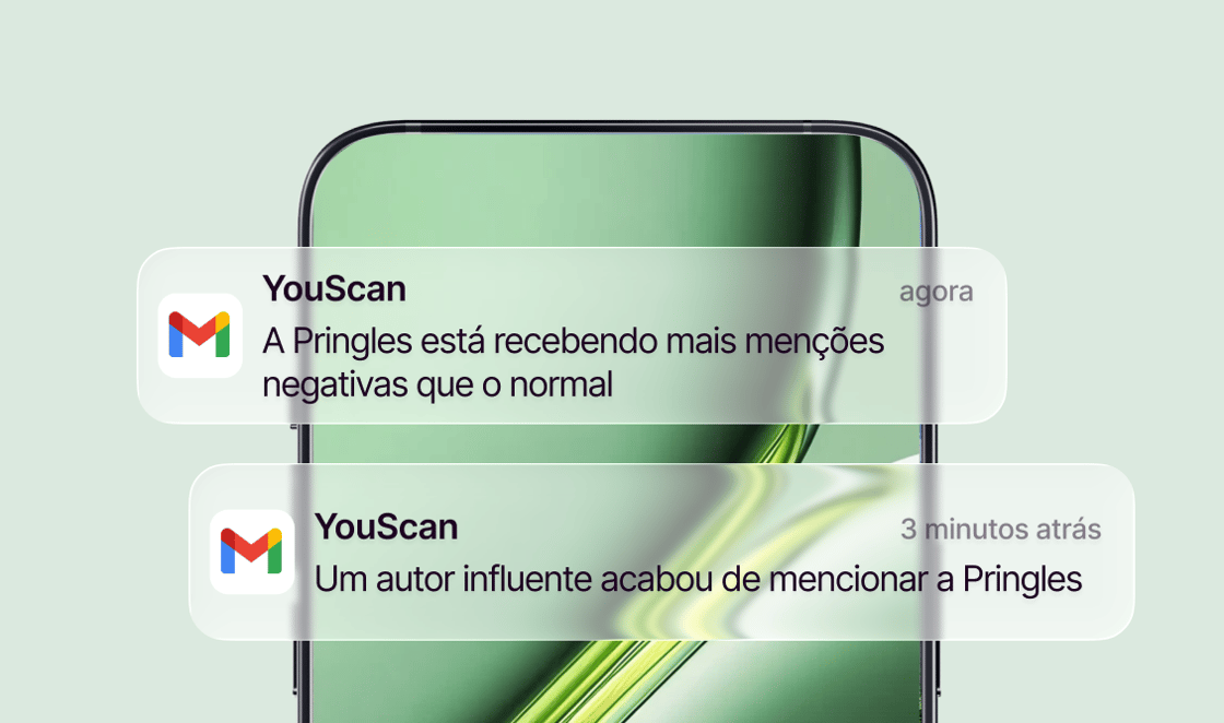 Phone showing mention alert notifications