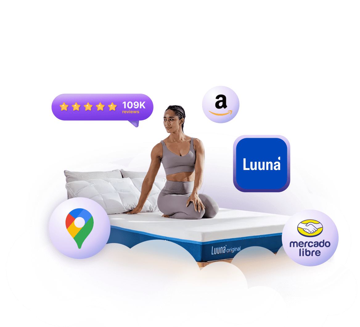 Fuentes de reseñas para una marca de consumo: Amazon, Mercado Libre, Google