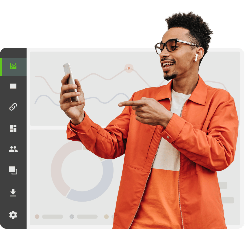 Custom analytics dashboard with charts for sharing social listening insights with the team